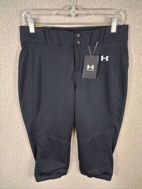 Under Armour Women Utility Softball Baseball Pants Size Medium Black Cropped